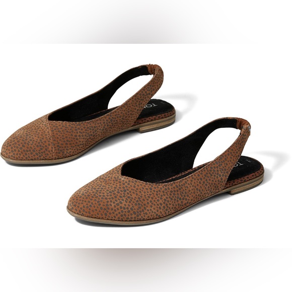 NWT TOMS Julie Slingback Flats Tan Mini Cheetah Printed Suede 10 - Picture 4 of 10